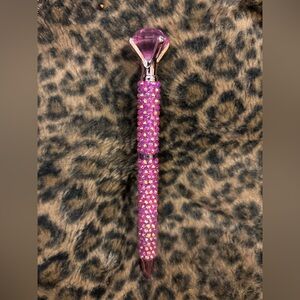 Bling pink Rhinstone ink pen with gem stone topper handmade